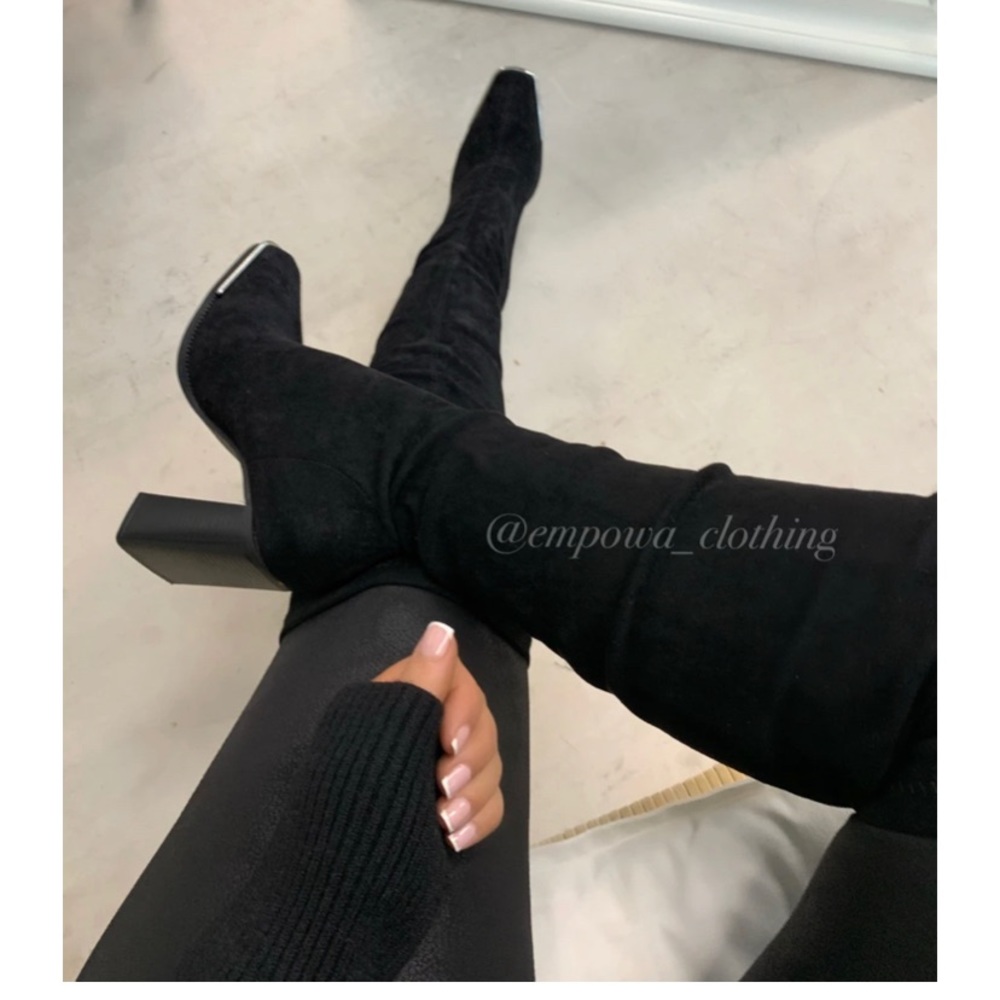 NWT OTK BLACK SUEDE BOOTS